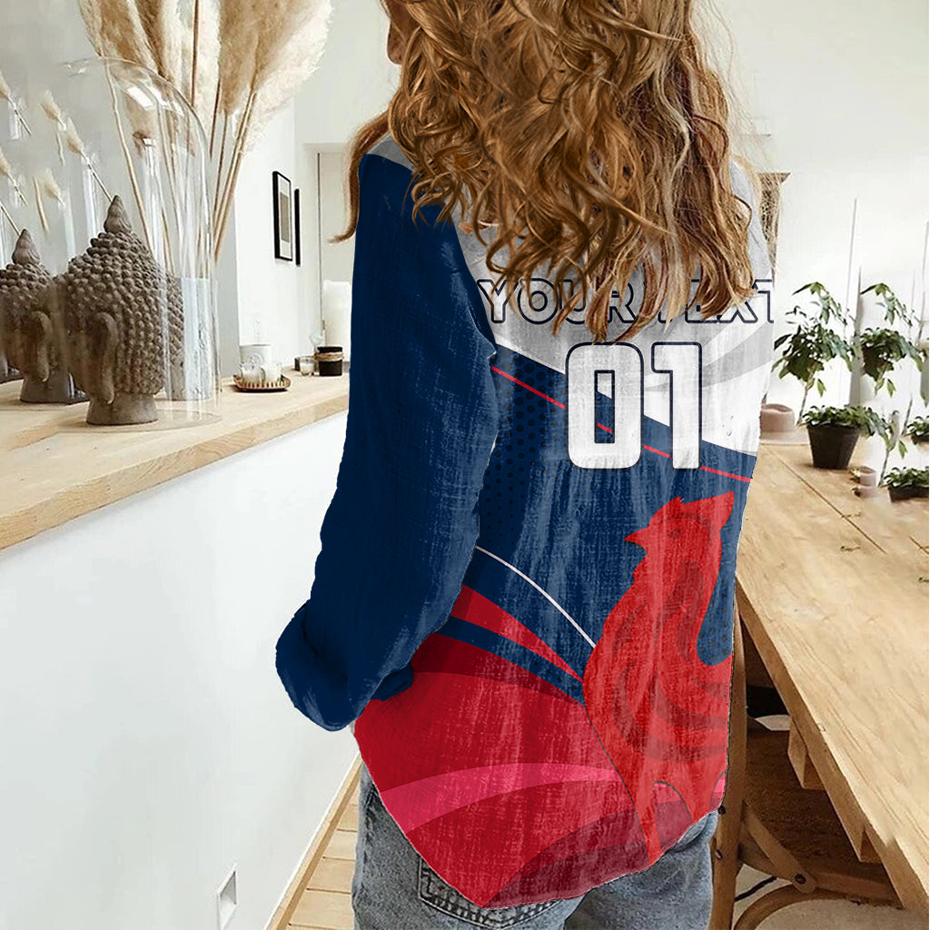 Custom France Rugby Women Casual Shirt XV de France 2023 World Cup - Wonder Print Shop