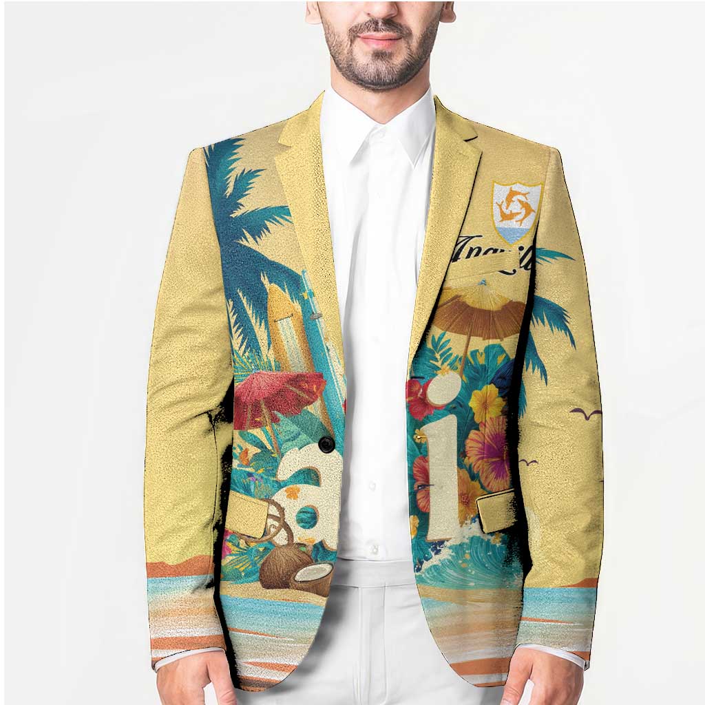 Anguilla AI Tropical Flowers Blazer - Wonder Print Shop