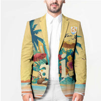 Anguilla AI Tropical Flowers Blazer - Wonder Print Shop