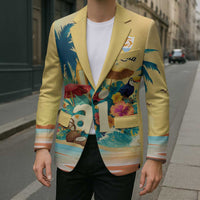 Anguilla AI Tropical Flowers Blazer - Wonder Print Shop