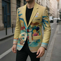 Anguilla AI Tropical Flowers Blazer - Wonder Print Shop