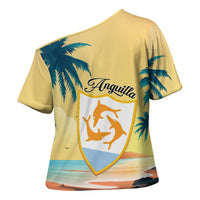 Anguilla AI Tropical Flowers Cross Shoulder Shirt - Wonder Print Shop