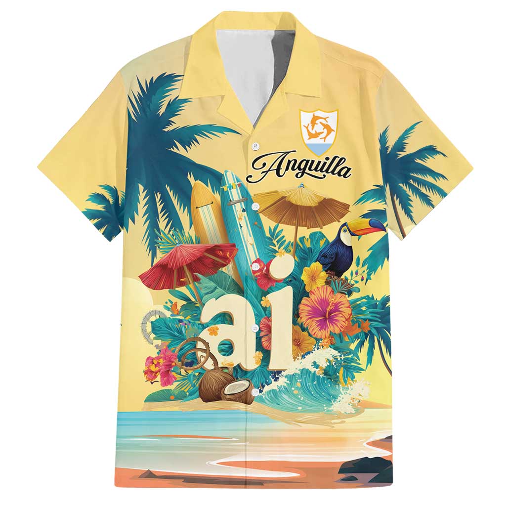 Anguilla AI Tropical Flowers Hawaiian Shirt - Wonder Print Shop