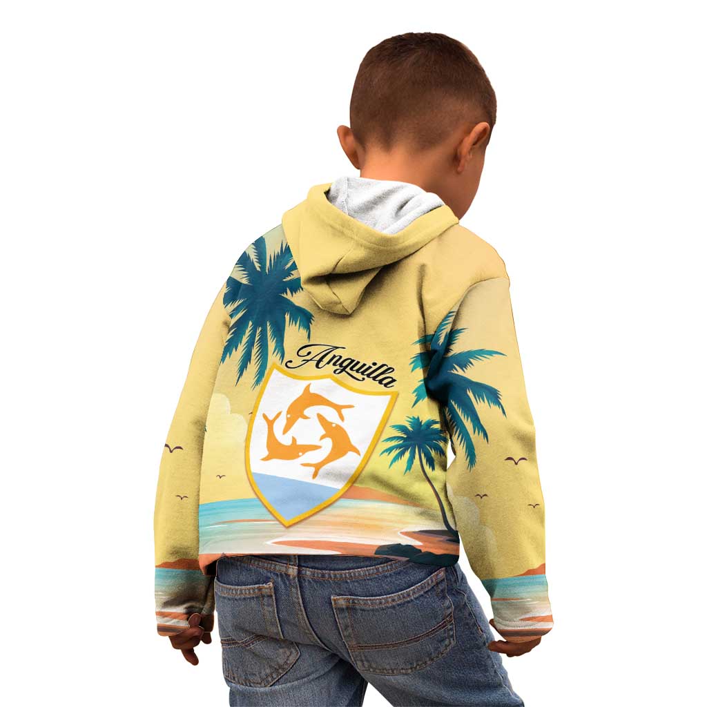 Anguilla AI Tropical Flowers Kid Hoodie - Wonder Print Shop