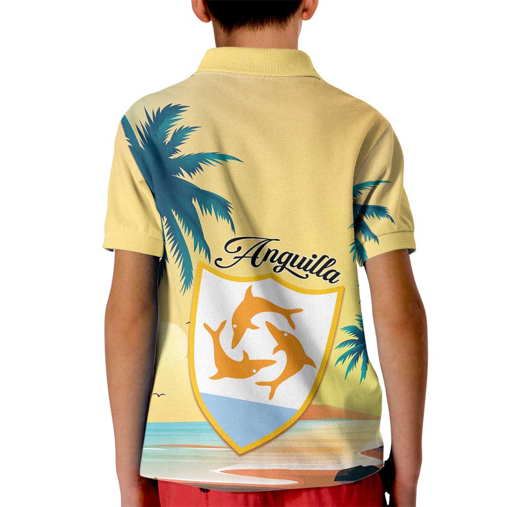 Anguilla AI Tropical Flowers Kid Polo Shirt - Wonder Print Shop