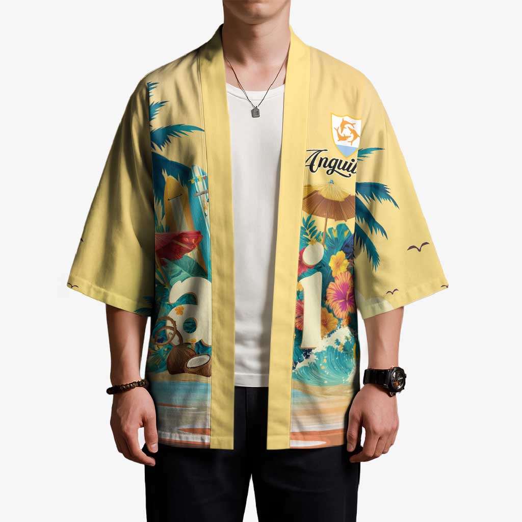 Anguilla AI Tropical Flowers Kimono - Wonder Print Shop