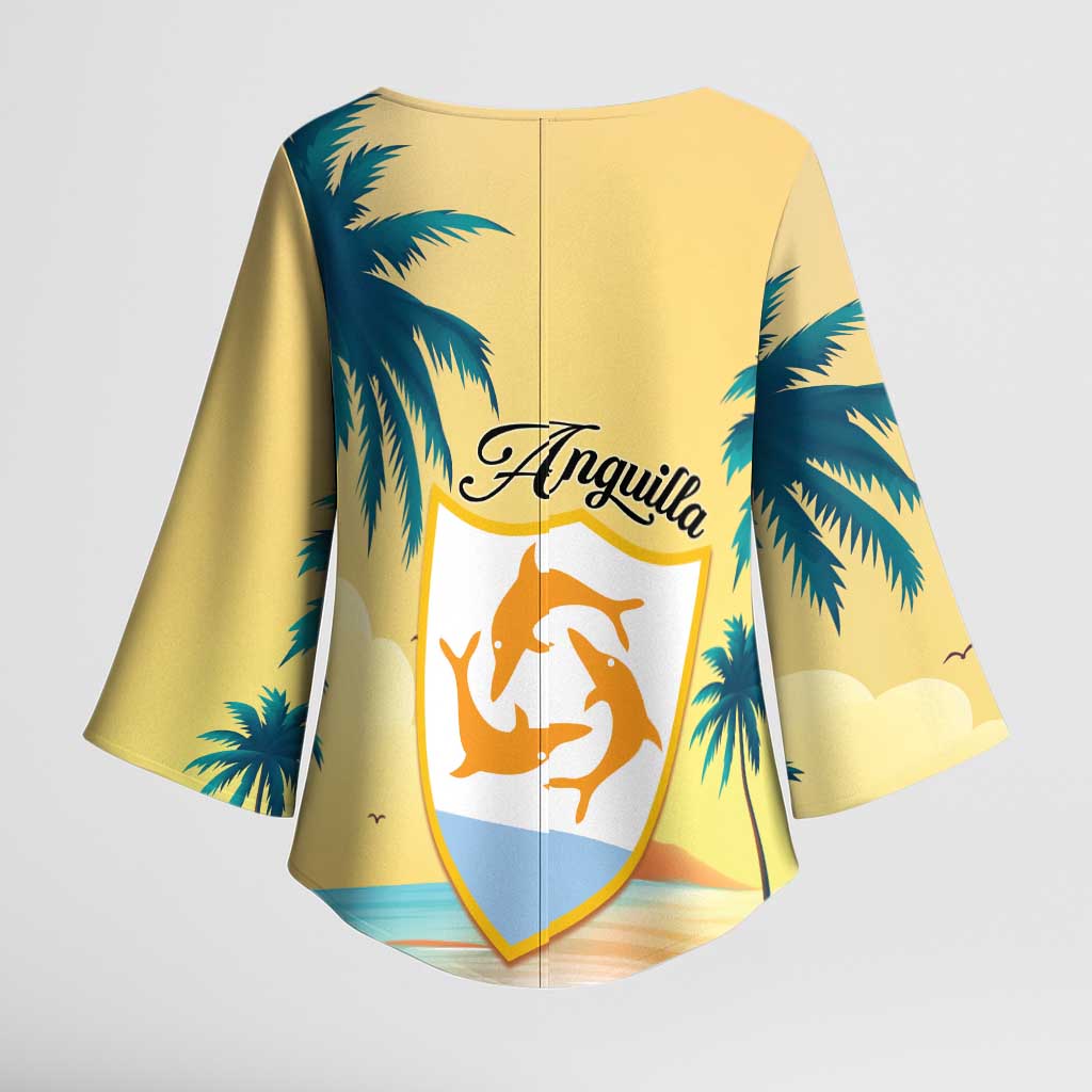 Anguilla AI Tropical Flowers Kimono Sleeve Blouse - Wonder Print Shop