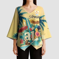 Anguilla AI Tropical Flowers Kimono Sleeve Blouse - Wonder Print Shop