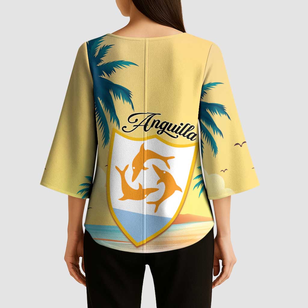 Anguilla AI Tropical Flowers Kimono Sleeve Blouse - Wonder Print Shop