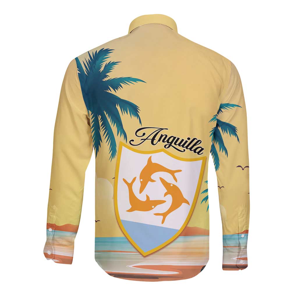 Anguilla AI Tropical Flowers Long Sleeve Button Shirt - Wonder Print Shop