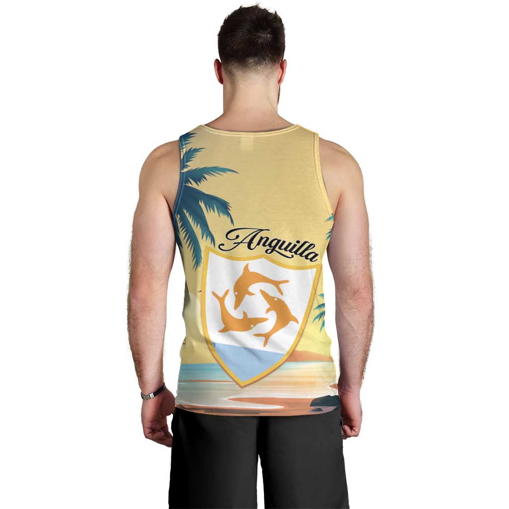 Anguilla AI Tropical Flowers Men Tank Top - Wonder Print Shop