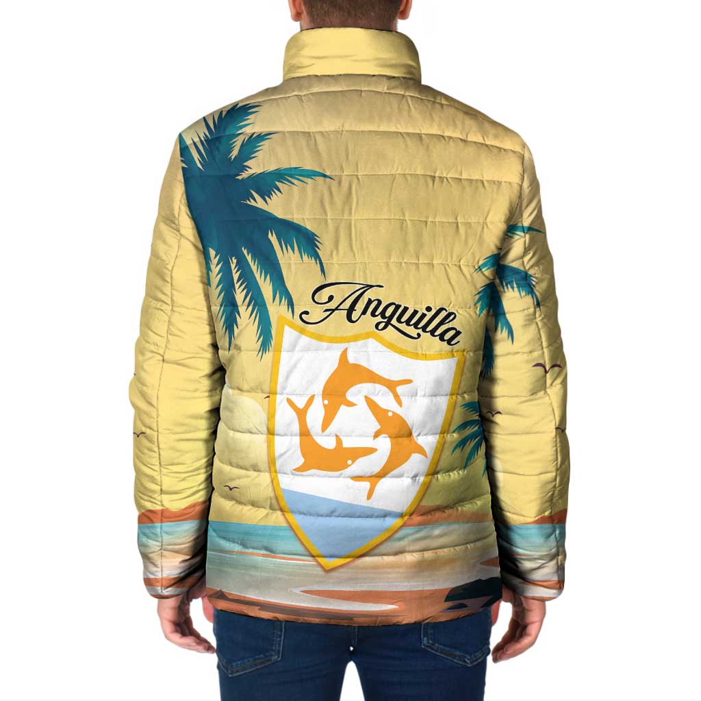 Anguilla AI Tropical Flowers Padded Jacket - Wonder Print Shop