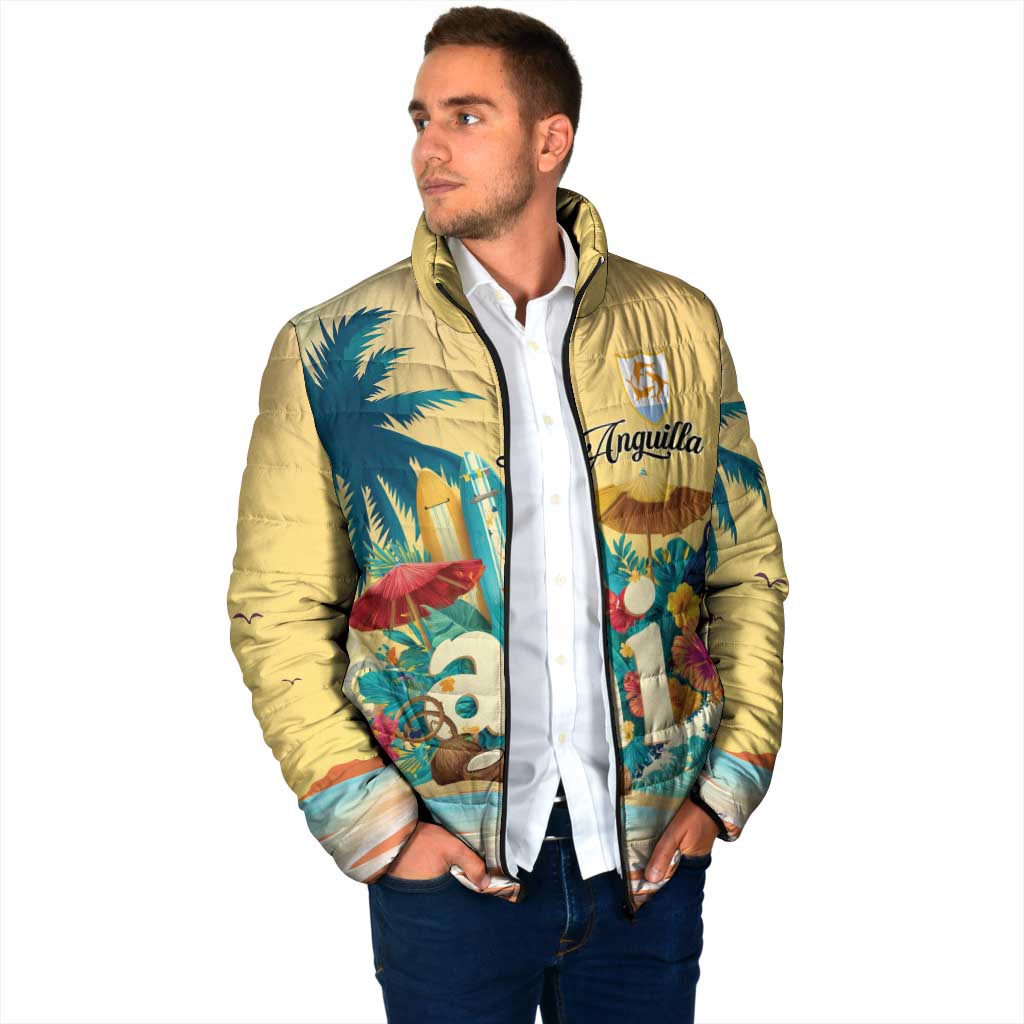 Anguilla AI Tropical Flowers Padded Jacket - Wonder Print Shop