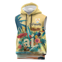 Anguilla AI Tropical Flowers Sleeveless Hoodie - Wonder Print Shop