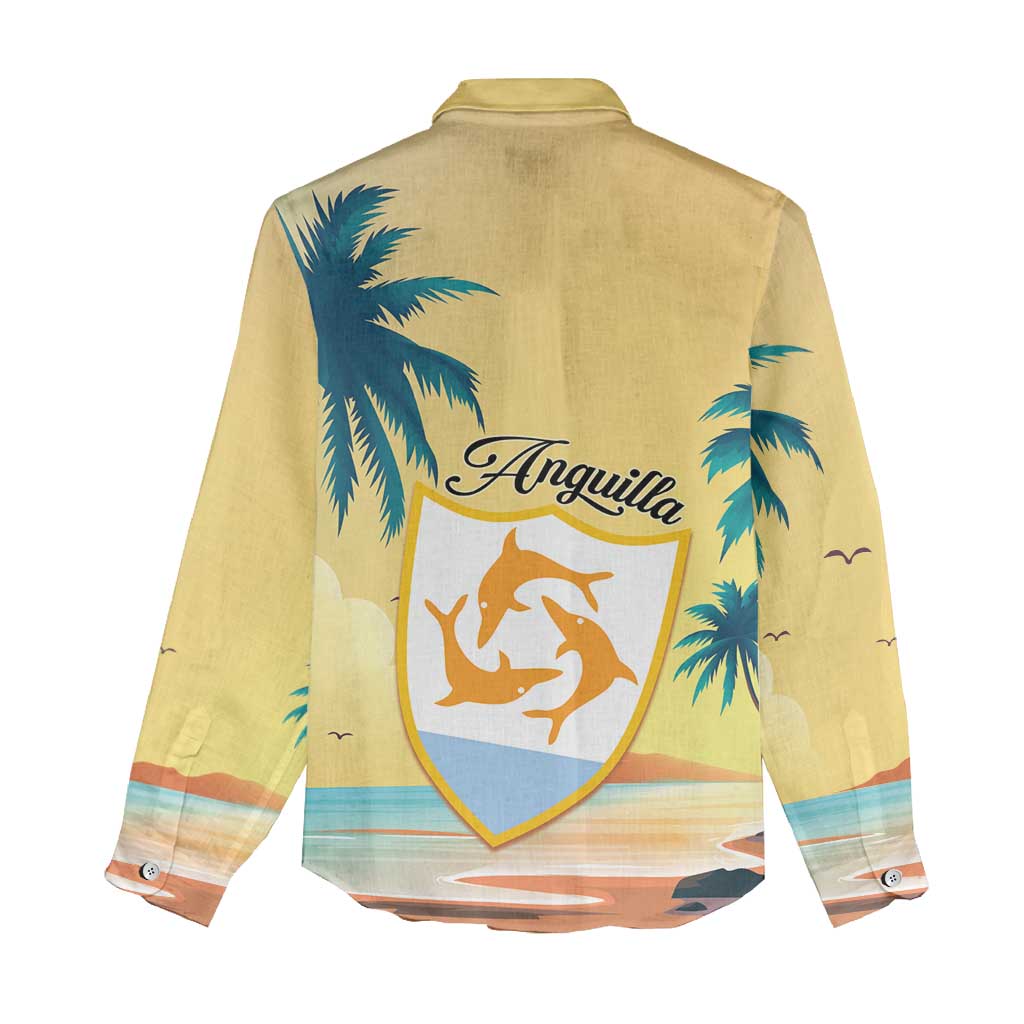 Anguilla AI Tropical Flowers Women Casual Shirt - Wonder Print Shop