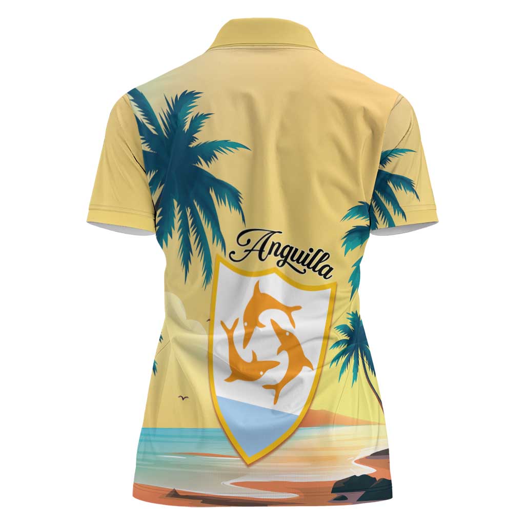 Anguilla AI Tropical Flowers Women Polo Shirt - Wonder Print Shop