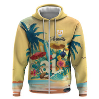 Anguilla AI Tropical Flowers Zip Hoodie - Wonder Print Shop