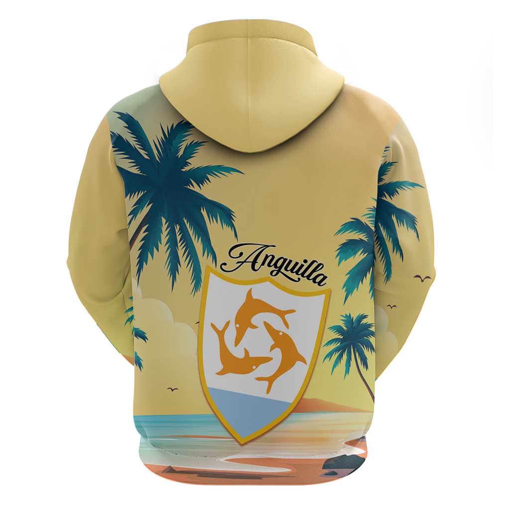 Anguilla AI Tropical Flowers Zip Hoodie - Wonder Print Shop