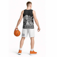 Mexican Aztec Pyramid Basketball Jersey Aztec Pattern - Wonder Print Shop