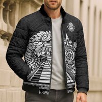 Mexican Aztec Pyramid Bomber Puffer Jacket Aztec Pattern - Wonder Print Shop