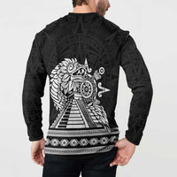Mexican Aztec Pyramid Button Sweatshirt Aztec Pattern - Wonder Print Shop