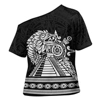 Mexican Aztec Pyramid Cross Shoulder Shirt Aztec Pattern - Wonder Print Shop