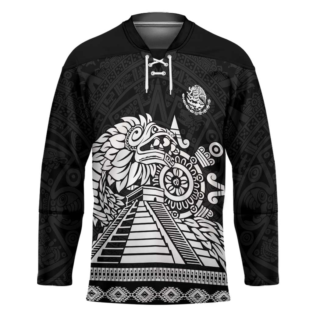 Mexican Aztec Pyramid Hockey Jersey Aztec Pattern - Wonder Print Shop