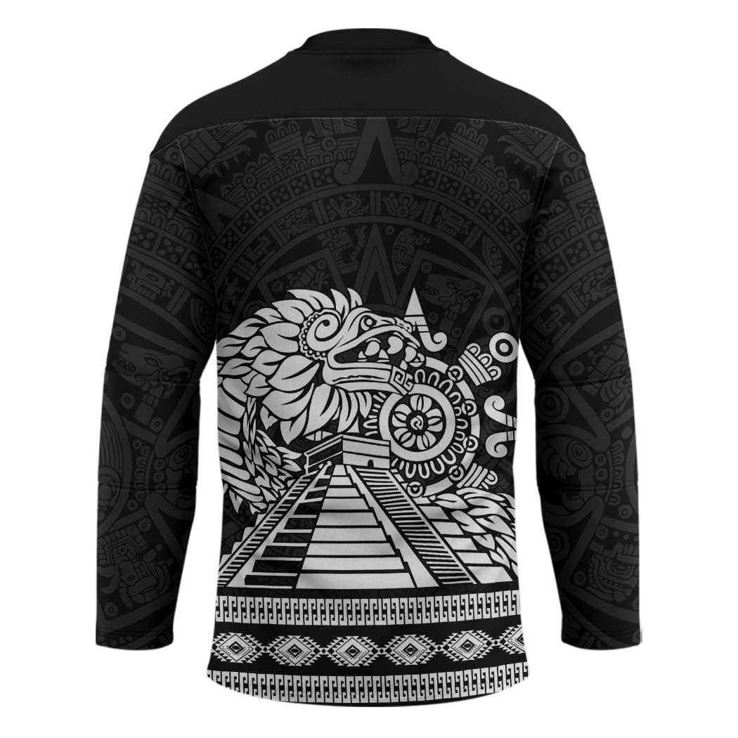 Mexican Aztec Pyramid Hockey Jersey Aztec Pattern - Wonder Print Shop