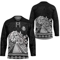 Mexican Aztec Pyramid Hockey Jersey Aztec Pattern - Wonder Print Shop