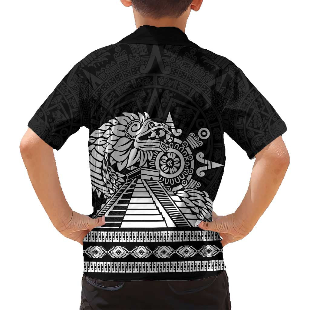 Mexican Aztec Pyramid Kid Hawaiian Shirt Aztec Pattern - Wonder Print Shop