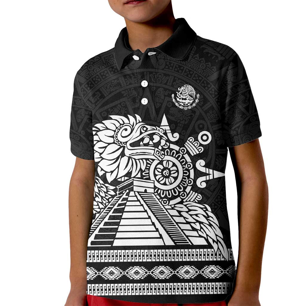 Mexican Aztec Pyramid Kid Polo Shirt Aztec Pattern - Wonder Print Shop