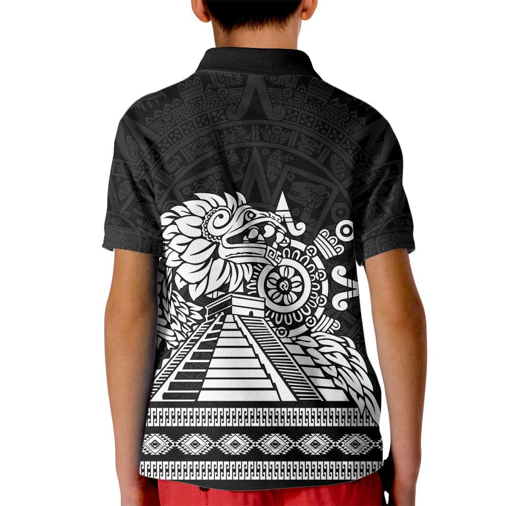 Mexican Aztec Pyramid Kid Polo Shirt Aztec Pattern - Wonder Print Shop