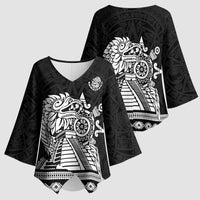 Mexican Aztec Pyramid Kimono Sleeve Blouse Aztec Pattern - Wonder Print Shop