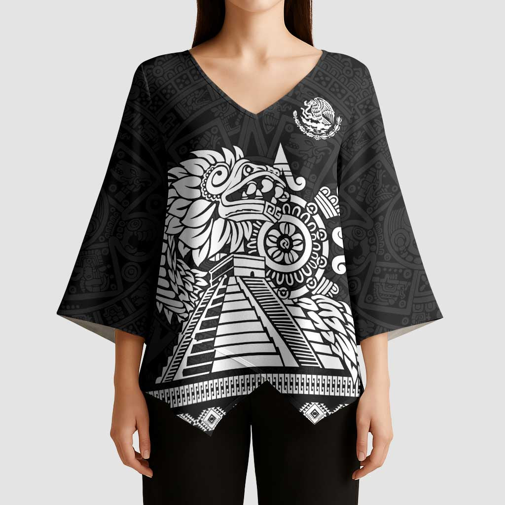 Mexican Aztec Pyramid Kimono Sleeve Blouse Aztec Pattern - Wonder Print Shop