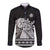 Mexican Aztec Pyramid Long Sleeve Button Shirt Aztec Pattern - Wonder Print Shop