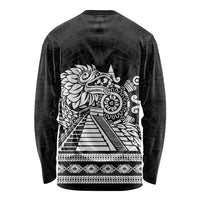 Mexican Aztec Pyramid Long Sleeve Shirt Aztec Pattern - Wonder Print Shop