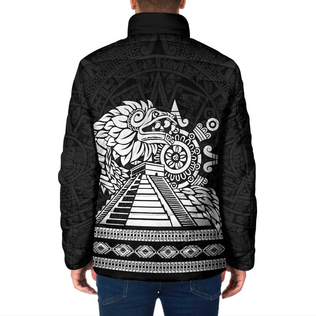 Mexican Aztec Pyramid Padded Jacket Aztec Pattern - Wonder Print Shop