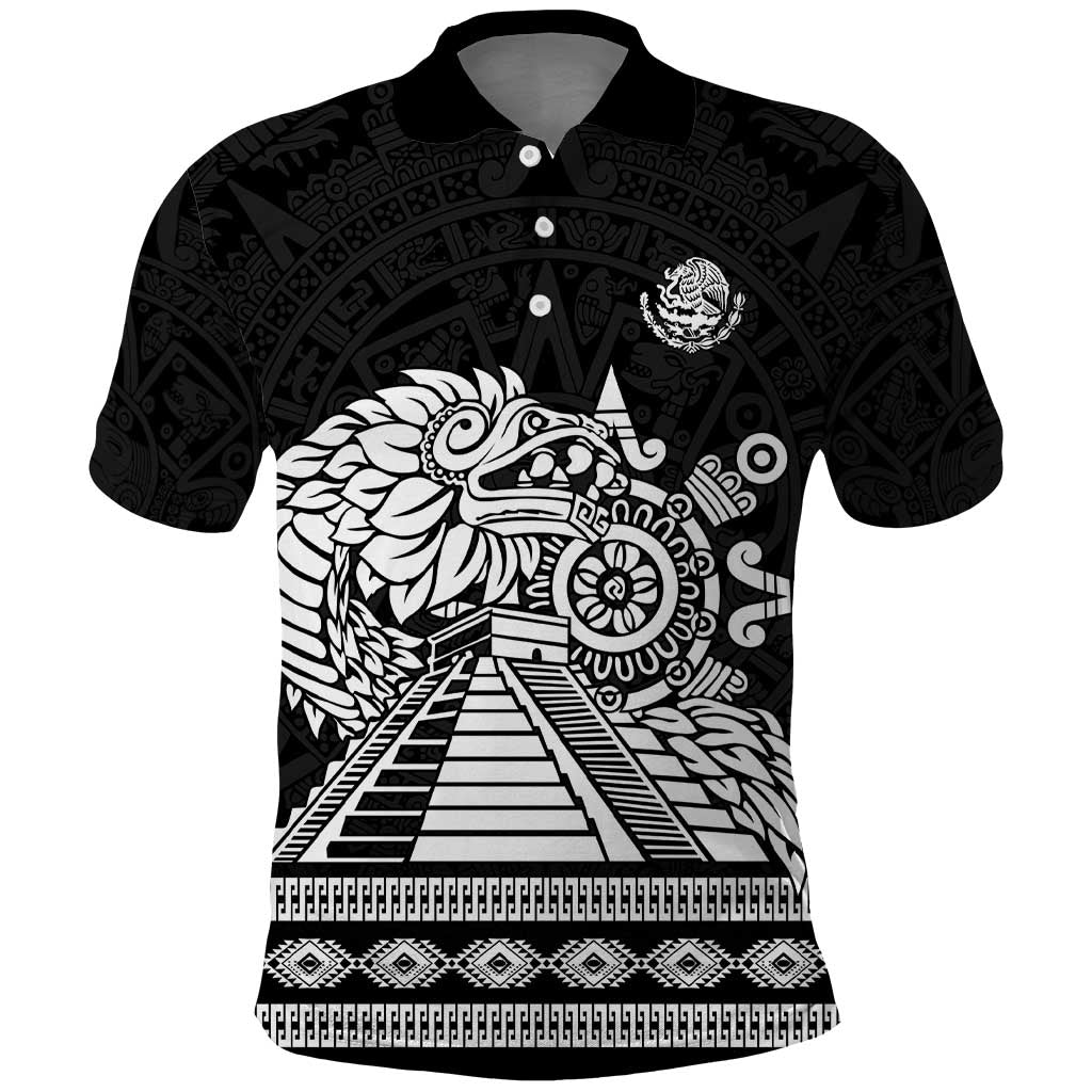 Mexican Aztec Pyramid Polo Shirt Aztec Pattern - Wonder Print Shop