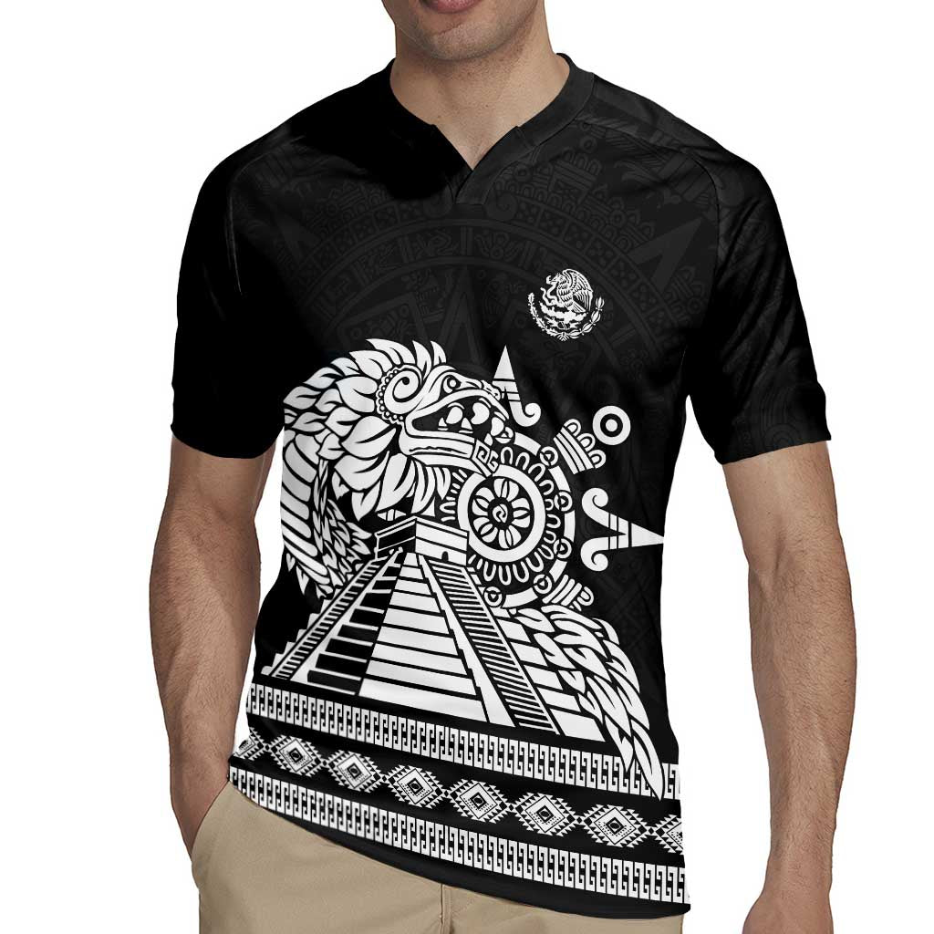 Mexican Aztec Pyramid Rugby Jersey Aztec Pattern - Wonder Print Shop