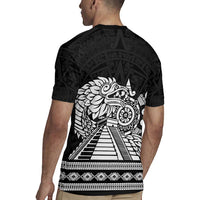 Mexican Aztec Pyramid Rugby Jersey Aztec Pattern - Wonder Print Shop