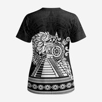 Mexican Aztec Pyramid Scrub Top Aztec Pattern - Wonder Print Shop