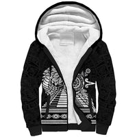 Mexican Aztec Pyramid Sherpa Hoodie Aztec Pattern - Wonder Print Shop