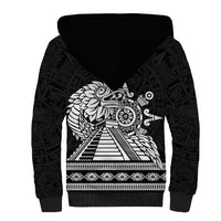 Mexican Aztec Pyramid Sherpa Hoodie Aztec Pattern - Wonder Print Shop