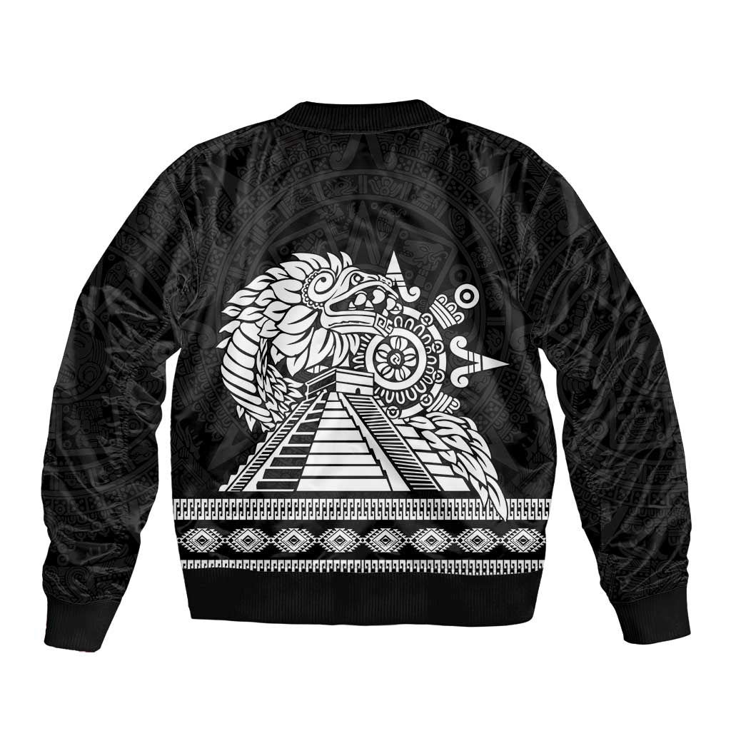 Mexican Aztec Pyramid Sleeve Zip Bomber Jacket Aztec Pattern - Wonder Print Shop