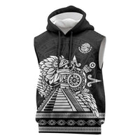 Mexican Aztec Pyramid Sleeveless Hoodie Aztec Pattern - Wonder Print Shop
