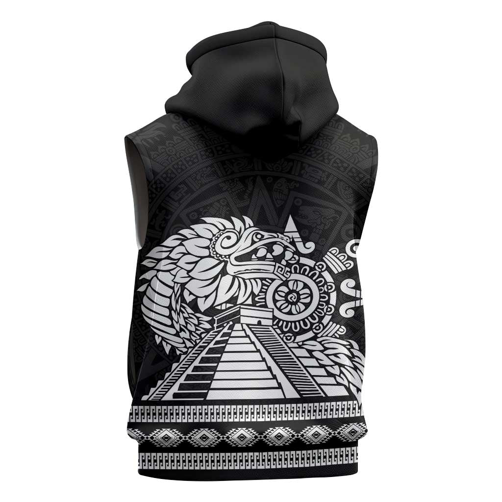 Mexican Aztec Pyramid Sleeveless Hoodie Aztec Pattern - Wonder Print Shop