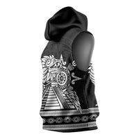 Mexican Aztec Pyramid Sleeveless Hoodie Aztec Pattern - Wonder Print Shop