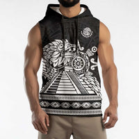 Mexican Aztec Pyramid Sleeveless Hoodie Aztec Pattern - Wonder Print Shop