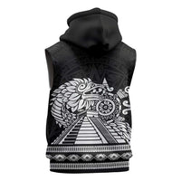 Mexican Aztec Pyramid Sleeveless Zip Hoodie Aztec Pattern - Wonder Print Shop