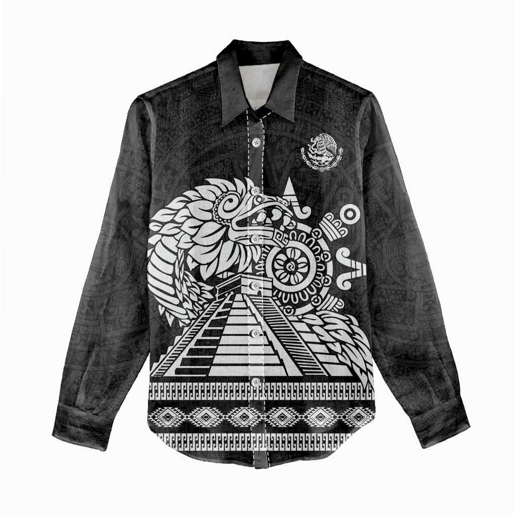 Mexican Aztec Pyramid Women Casual Shirt Aztec Pattern - Wonder Print Shop